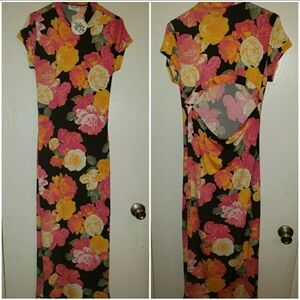 Tiffany & Co. Black Dress with Pink and Yellow Floral Design